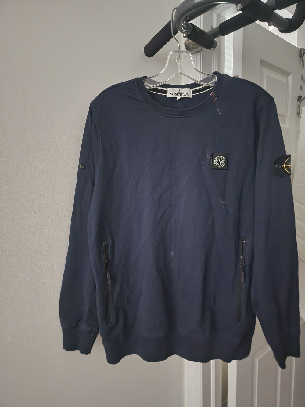 Stone Island Navy Blue Long Sleeve Crewneck Sweatshirt